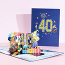 40th To 100th Birthday Wedding Celebration Anniversary 3D Card