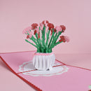 Carnation Flower Pop-Up Greeting Card For Mom