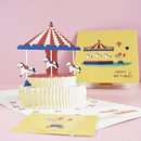 Merry Go Round Carousel Cake 3D Card For Birthday