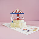 Merry Go Round Carousel Cake 3D Card For Birthday
