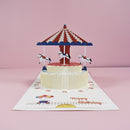 Merry Go Round Carousel Cake 3D Card For Birthday