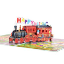 3D Cartoon Train Birthday Card for Kids 5.9" x 7.9"