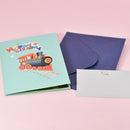 3D Cartoon Train Birthday Card for Kids 5.9" x 7.9"