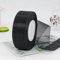 kmerlife black Chiffon Organza Wired Ribbon 50 Yards