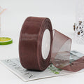 kmerlife brown Chiffon Organza Wired Ribbon 50 Yards