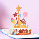 6'' x 6'' 3D Pop Up Cake Card for Birthday Gift